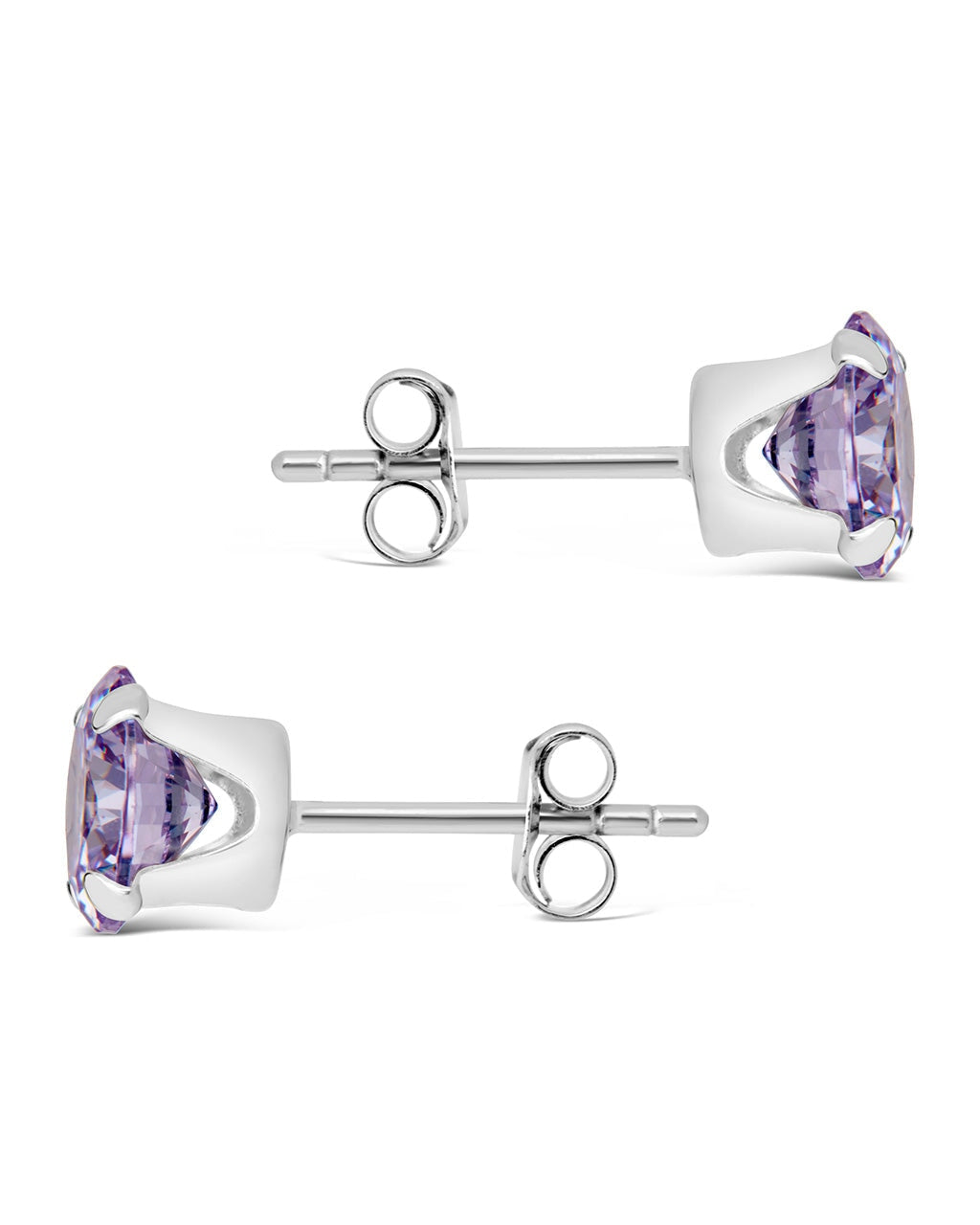 6 mm Rhodium-Plated Sterling Silver Stud Earring | In stock! | Lucleon